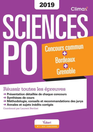 Sciences Po. Concours commun   Bordeaux   Grenoble, Edition 2019