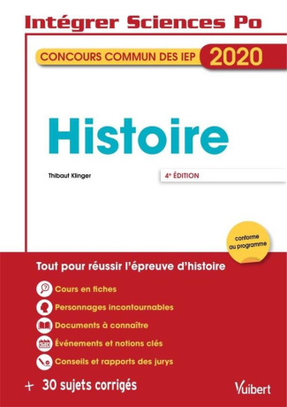 Histoire. Concours commun des IEP, Edition 2020