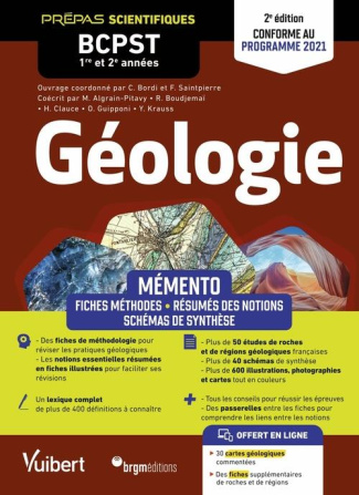 Mémento Géologie BCPST 1re et 2e années. Fiches méthodes, résumés de notions, schémas de synthèse, E