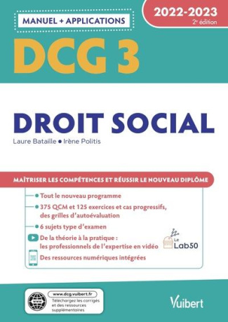 DCG 3 Droit social. Edition 2022-2023