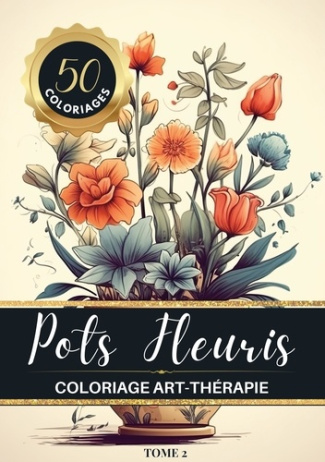 Pots fleuris livre de coloriage chromath. 2