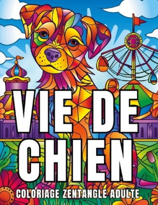 Vie de chien. Coloriage zentangle adulte