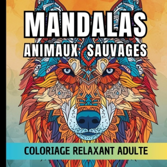 Mandalas animaux sauvages. Coloriage simple et relaxant adulte