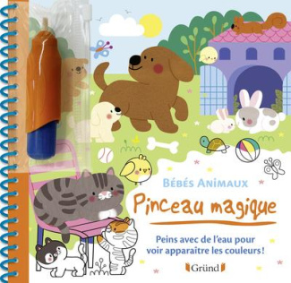 Bébés animaux. Peins avec de l'eau pour voir apparaitre les couleurs ! Avec un pinceau