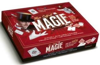 Mon coffret magie. Avec 25 fiches, 1 jeu de cartes, 2 foulards, 3 balles en mousse, 1 cube magique,