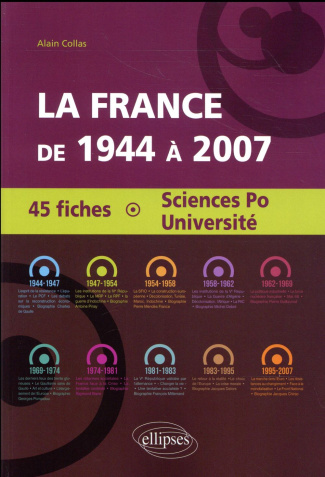 La France de 1944 à 2007. 45 fiches Sciences Po - Université
