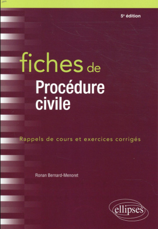 Fiches de procédures civiles. Rappels de cours et exercices corrigés, 5e édition