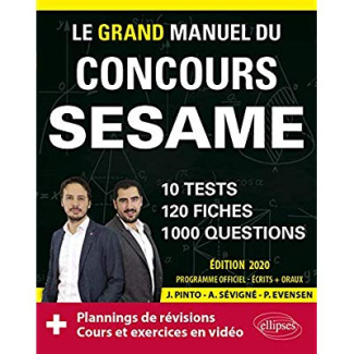 Le grand manuel du concours SESAME. 10 tests, 120 fiches, 1000 questions, Edition 2020