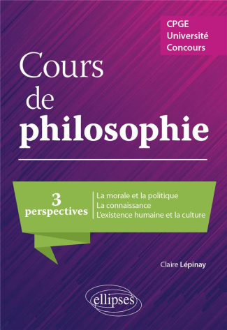 Cours de philosophie. Trois perspectives : La morale et la politique ; La connaissance ; L'existence