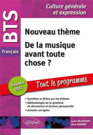 BTS Français Culture générale et expression. Dans ma maison ; De la musique avant toute chose ? Edit