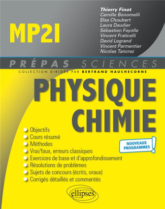 Physique-Chimie MP2I. Edition 2021