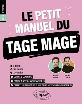 Le petit manuel du TAGE MAGE. 3 tests, 120 fiches, 720 vidéos, Edition 2024