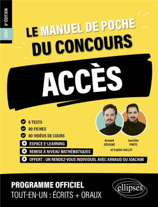 Le manuel de poche du concours ACCES. Edition 2024