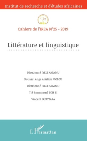 Cahiers de l'IREA N°25/2019 : Littérature et linguistique