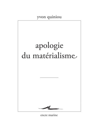 Apologie du matérialisme