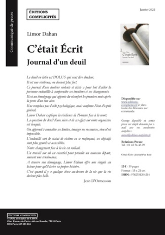 C'était écrit. Journal d'un deuil