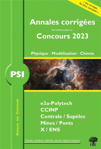 Physique Modélisation Chimie PSI. Edition 2023
