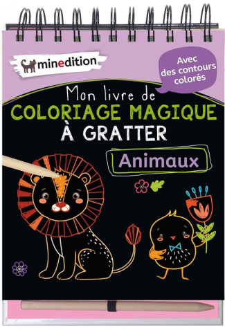Mon livre de coloriage magique à gratter Animaux. Avec un crayon en bois