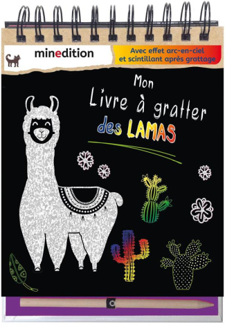 Mon livre à gratter des lamas. Avec un crayon en bois