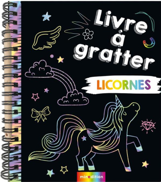 Mon livre à gratter licornes. Avec un crayon en bois
