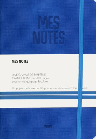 Notes cuir bleu electrique. Mes notes - Une gamme de papeterie - Carnet ligné de 200 pages avec un m