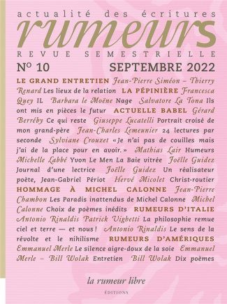 Revue Rumeurs n°10. Actualité des écritures