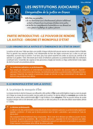 Les institutions judiciaires. L'organisation de la justice en France, 2e édition