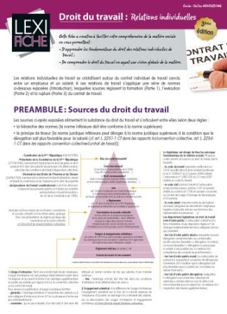 Droit du travail. Relations individuelles, 3e édition