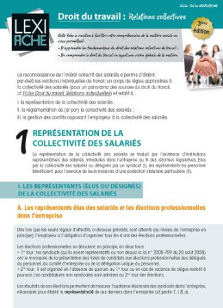 Droit du travail. Relations collectives, 3e édition