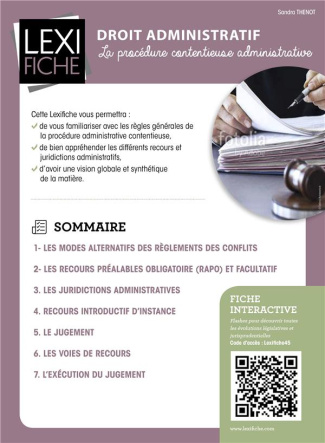 Droit administratif. Procédure administrative contentieuse