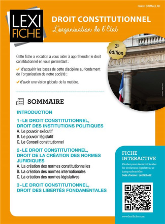 Droit constitutionnel. L'organisation de l'Etat, 3e édition