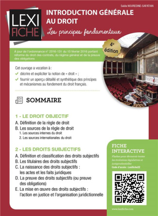 Introduction générale au droit. Les principes fondamentaux, 4e édition