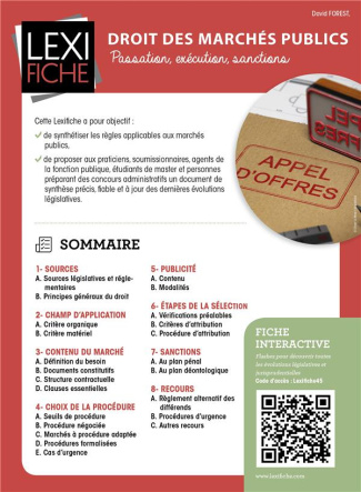 Droit des marchés publics. Passation, exécution, sanctions
