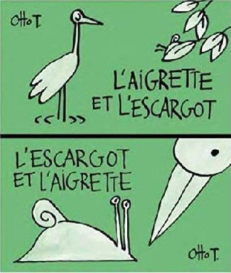 L'aigrette et l'escargot