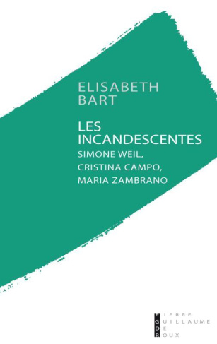 Les incandescentes. Simone Weil, Cristina Campo et Maria Zambrano