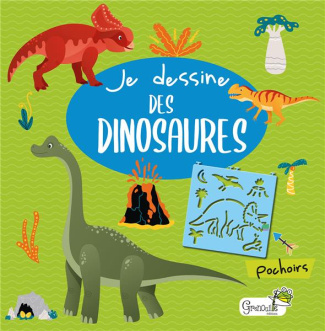 Je dessine des dinosaures. Avec des pochoirs