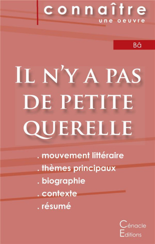 Il n'y a pas de petite querelle. Fiche de lecture