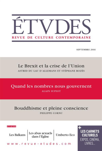 Etudes N° 4230, septembre 2016 : Le Brexit et la crise de l'Union