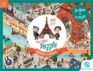 Puzzle cherche et trouve La Tour Eiffel, l'histoire de la Dame de fer. Avec un puzzle de 192 pièces