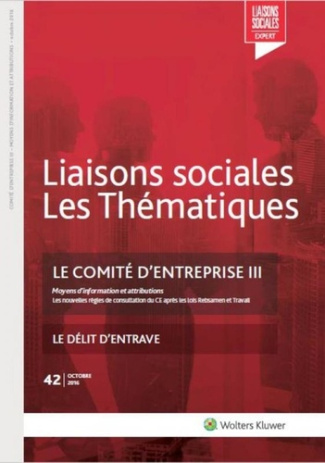 Liaisons sociales Les Thématiques N° 42, octobre 2016 : Le comité d'entreprise. Tome 3, Moyens d'inf