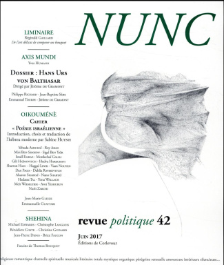 Nunc N° 42, juin 2017 : Hans Urs von Balthasar