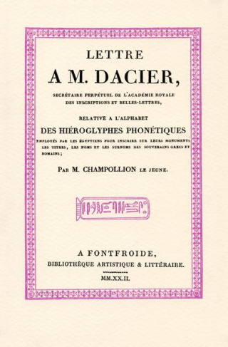 Lettre à M. Dacier relative à l'alphabet des hiéroglyphes