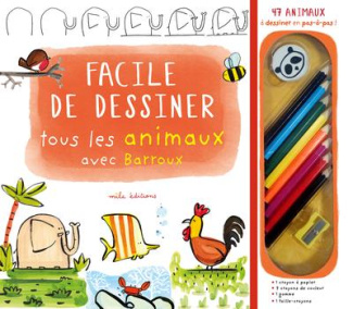 Facile de dessiner tous les animaux avec Barroux. Avec 1 crayon à papier, 7 crayons de couleur, 1 go
