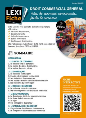 Droit commercial général. Actes de commerce, commerçants, fonds de commerce, 2e édition