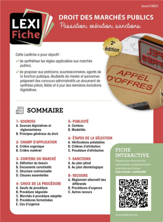 Droit des marchés publics. Passation, exécution, sanctions