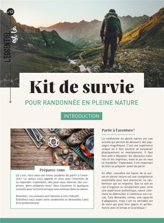 Kit de survie. Pour randonnée en pleine nature