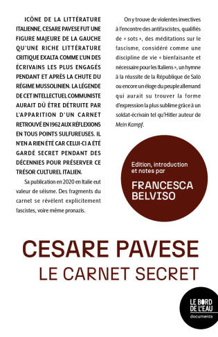 Cesare Pavese. Le carnet secret