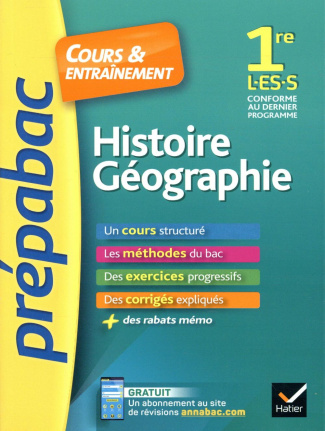 Histoire Géographie 1re L, ES, S. Edition 2018