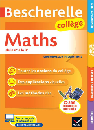Bescherelle maths collège de la 6e à la 3e. Edition 2022