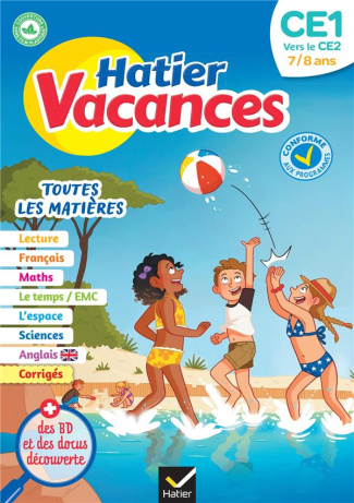 Hatier vacances CE1 vers le CE2. Toutes les matières